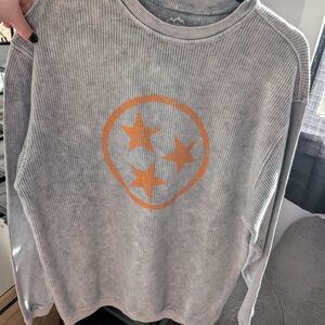 Gray Sweater with Orange Star Design